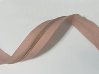 #5 Zipper Tape - 3 yard cut - Dusty Rose