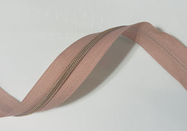 #5 Zipper Tape - 3 yard cut - Dusty Rose