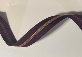 #5 Zipper Tape - 3 yard cut - Eggplant