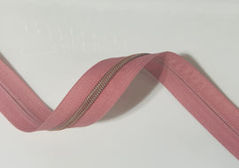 #5 Zipper Tape - 3 yard cut - Mauve Pink