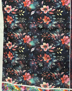 Aurora Floral PVC Backed Waterproof Canvas (flat fold yard)