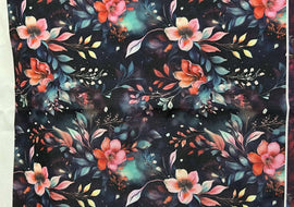 Aurora Floral PVC Backed Waterproof Canvas (flat fold yard)