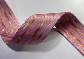 1.5" Printed Webbing -  Pink Marble (5 yard cut)