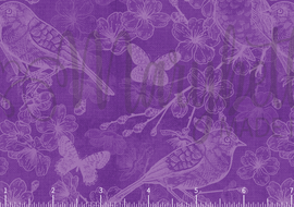 PREORDER - Birds and Blossoms Purple