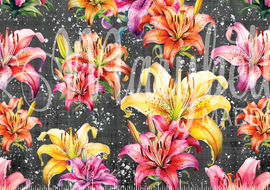 DIGITAL FILE - Bright Lillies on Black