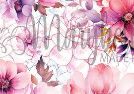 DIGITAL FILE - Bright Pink Spring  Floral (vibrant version)