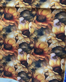 Golden Sunflowers PVC Backed Waterproof Canvas (flat fold yard)
