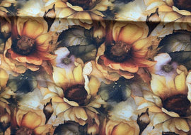 Golden Sunflowers PVC Backed Waterproof Canvas (flat fold yard)