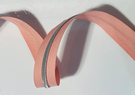 #5 Zipper Tape - 3 yard cut - Peachy Pink