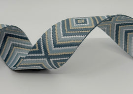 1.5" Geometric Webbing - Stone Blue (5 yard cut)