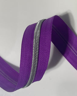 #5 Zipper Tape - 3 yard cut - Bright Purple