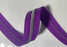 #5 Zipper Tape - 3 yard cut - Bright Purple