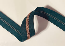 #5 Zipper Tape - 3 yard cut -  Dark Teal