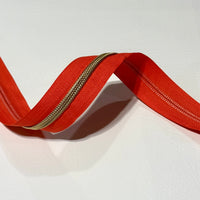 #5 Zipper Tape - 3 yard cut - Papaya (775)