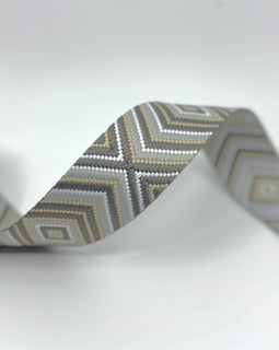 1.5" Geometric Webbing - Greige (5 yard cut)
