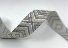 1.5" Geometric Webbing - Greige (5 yard cut)