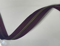 #5 Zipper Tape - 3 yard cut - Port Wine 03