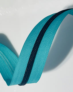 #5 Zipper Tape - 3 yard cut - Teal Blue 18