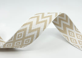 1.5" Jacquard Webbing -  Gold (5 yard cut)