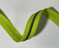 #5 Zipper Tape - 3 yard cut - Lime Green 61