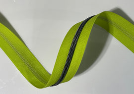 #5 Zipper Tape - 3 yard cut - Lime Green