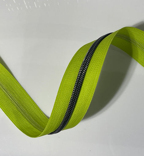 #5 Zipper Tape - 3 yard cut - Lime Green 61