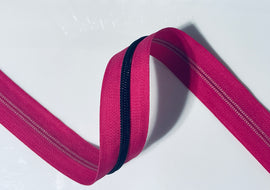 #5 Zipper Tape - 3 yard cut - Hot Pink