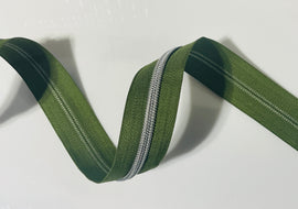 #5 Zipper Tape - 3 yard cut - Avocado Green