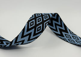 1.5" Jacquard Webbing -  Periwinkle Blue (5 yard cut)