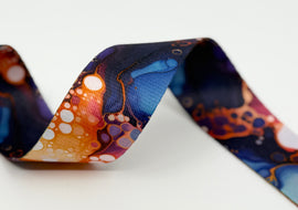 1.5" Custom Webbing - Sunset Paint Pour (5 yard cut)