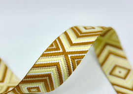 1.5" Geometric Webbing - Harvest Gold (5 yard cut)