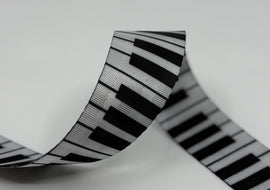 1.5" Printed Webbing - Piano Keys (5 yard cut)