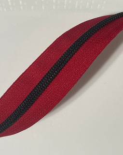 #5 Zipper Tape - 3 yard cut - Cherry Red 519