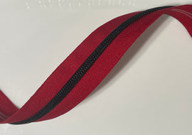 #5 Zipper Tape - 3 yard cut - Cherry Red