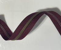 #5 Zipper Tape - 3 yard cut - Maroon 32