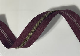 #5 Zipper Tape - 3 yard cut - Maroon