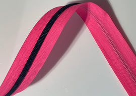 #5 Zipper Tape - 3 yard cut - Neon Pink