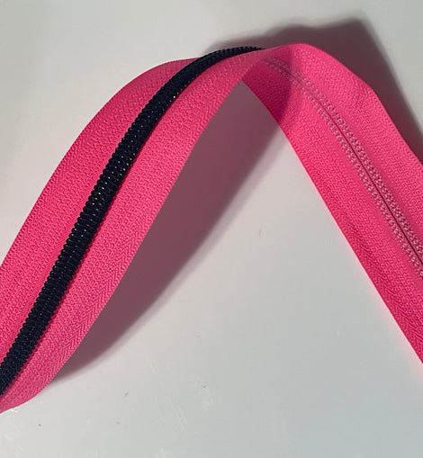 #5 Zipper Tape - 3 yard cut - Neon Pink 148