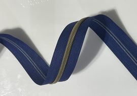 #5 Zipper Tape - 3 yard cut - Denim Blue