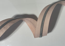 #5 Zipper Tape - 3 yard cut - Light Pink