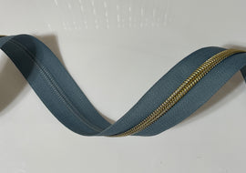 #5 Zipper Tape - 3 yard cut - Stone Blue