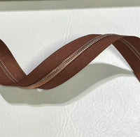 #5 Zipper Tape - 3 yard cut - Mahogany (693)