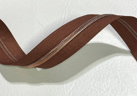 #5 Zipper Tape - 3 yard cut - Mahogany (693)
