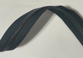 #5 Zipper Tape - 3 yard cut - Steel Grey