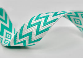 1.5" Jacquard Webbing - Seafoam Green (5 yard cut)