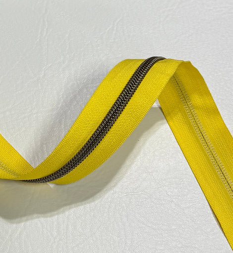 #5 Zipper Tape - 3 yard cut - Yellow 766