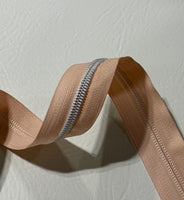 #5 Zipper Tape - 3 yard cut - Baby Blush (209)