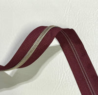 #5 Zipper Tape - 3 yard cut - Garnet (683)