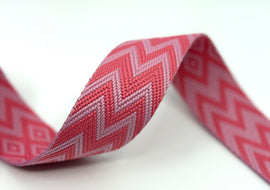 1.5" Jacquard Webbing - Salmon (5 yard cut)