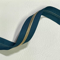 #5 Zipper Tape - 3 yard cut - Dark Oasis (908)
